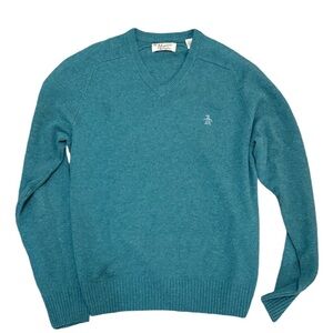 Original Penguin Teal V-Neck Sweater